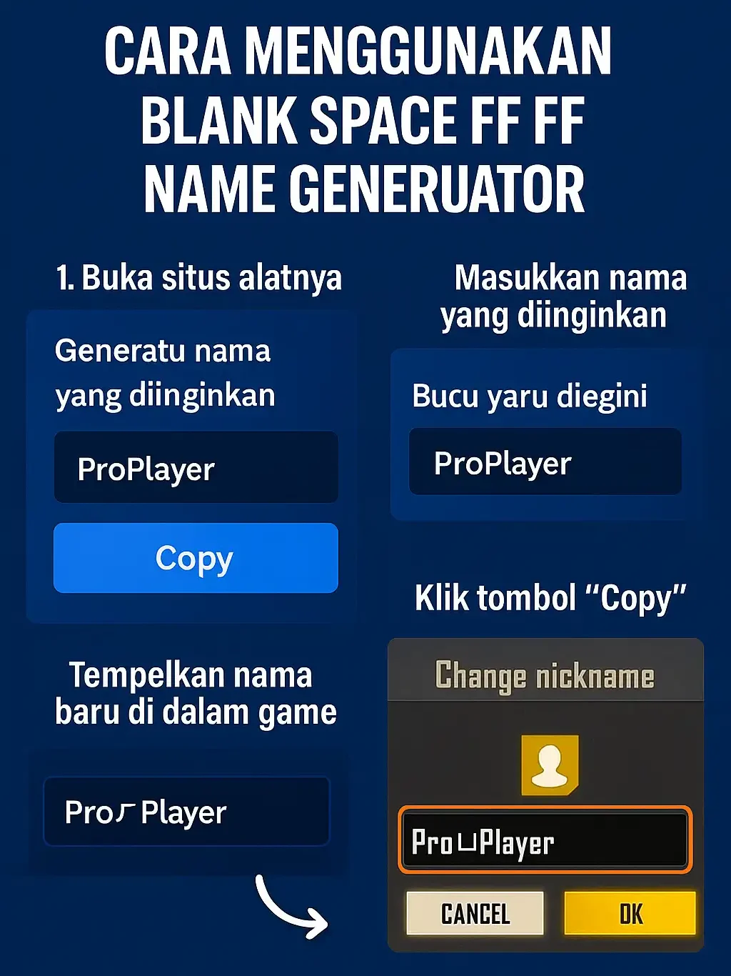 teks kosong untuk free fire